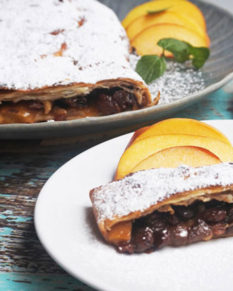 strudel di pesche vegano